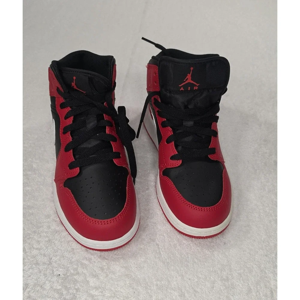 Nike Air Jordan 1 Mid GS – Black/Red/White – Size 5.5Y – Brand New